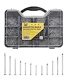 Mr. Pen- Nail Assortment Kit, 1500 Pcs, Assorted 12 Sizes Brad Head and Flat Head Nails, Small Nails for Hanging Pictures, Picture Hanging Nails, Finishing Nails, Picture Nails, Hardware Nails