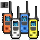 NXGKET Walkie Talkies for Kids Adults, Rechargeable Long Range Walky Talky 2 Way Radios 22 Channels with 1200mAh Li-ion Battery USB-C Cable for Family Outdoors Camping Hiking Toys Gift 4 Pack