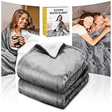 Qfun Electric Heated Blanket Throw - Soft Fast Heating Throw Blanket with 6 Heat Settings & Auto Shut-Off, Over-Heat Protection, 71"x40" Large Size Warm Flannel Winter Blanket Gift for Women Men(Grey)