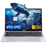 AOC Laptop Computer 16GB RAM 512GB SSD 15.6 Inch FHD Screen Premium Laptop (Up to 3.6GHz) Windows 11 Laptop Computer, Metal Shell, Type-C, WiFi, Bluetooth