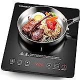 Portable Induction Cooktop 1800W Induction Stove Burner, Low Noise Hot Plate With Sensor Touch Single Electric Cooktops Countertop Stove With 8 Temperature & Power Levels, Black