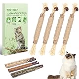 TINDTOP Silvervine Sticks for Cats, 10 Pack Natural Catnip Chew Toys for Kittens Teeth Cleaning, Matatabi Dental Care, Increase Appetite, Calm Cat Anxiety and Stress, Aggressive Chewers Cat Dental Toy