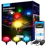 Govee Outdoor Ground Lights, Patio Decorations, IP67 Low Voltage Pathway Lights 36ft, RGBIC with Warm White, 15 Pack, App Control Walkway Lights with 43 Scene Modes, Sync with Music, 80 LM