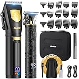 GLAKER Professional Hair Clippers for Men - Cordless Hair Clippers and Hair Trimmer Combo, Complete Barber Kit with 15 Fading Guards & Storage Bag for Hair Trimming & Beard Grooming, Ideal Gifts for Mens At-Home Haircuts