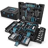 Sundpey 379-PCs Home Tool Kit - Complete Household/Auto Repair Tool Set - General Portable Basic Hand Tool Box Storage Case with Drawer for Homeowner & Diyer & Handyman