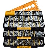 JACKSON PALMER 1,700 Piece Hardware Assortment Kit with Screws, Nuts, Bolts & Washers (3 Trays)