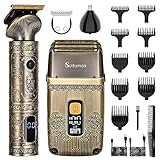 Scttomon T-Blade Hair Trimmers & Electric Shavers for Men Foil Shaver Beard Trimmer Men's Grooming Kit with Triple Blades Cordless