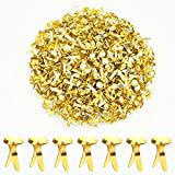 600pcs Metal Brads Paper Fasteners Round Brass Fasteners Split Pins for Kids Crafts School Projects, Scrapbooking, Office, DIY Supplies 0.47x0.3inch (Gold)