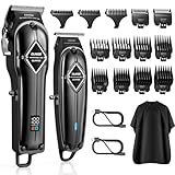 GLAKER Hair Clippers for Men Professional - Cordless Clippers and Trimmers Set, Complete Barber Kit for Hair Trimming & Beard Grooming, Mens Haircutting Kits for Blending & Fade Cuts