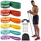 Zacro Resistance Bands Set - 6 Levels Pull Up Bands Set for Men and Women - Exercise Loop Bands with Door Anchor, Training Poster & Pouch for Workout Home Gym Exercise, Yoga, Pull Up Assistance Bands