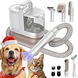 Redroad P17 Dog Grooming Kit 400W, 6-in-1 Function, 3 Speed Settings, For Pet Grooming, Shaving, and Vacuuming, Quiet Design for Trimming Cat and Dog Hair, Vacuum Suction Removes 99% of Pet Hair