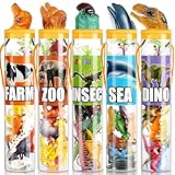 JOYIN 69Pcs Small Animal Figures, Assorted Mini Plastic Animal Toy (Ocean, Zoo, Farm, Dinosaur, Insect), Realistic Tiny Little Animals for Sensory Bin, Christmas Birthday Gifts, Toddler 1-3, Kid 3-5