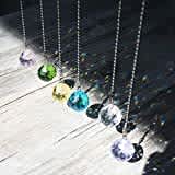 Crystal Multi-Color Crystal Ball Prism Dazzling Crystal Ceiling Fan Pull Chains (Set of 6-20mm)