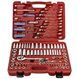 EPAuto Mechanics Tool Socket Set Drive Socket Wrench Ratchets, SAE/Metric, 122-Piece