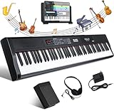 Fesley 88 Key Keyboard Piano: Bluetooth Full-Size Digital Piano Keyboard, 900 Tones Portable Electric Keyboard Piano 88 Keys Keyboard Electronic with Built-in Sustain Pedal, Split, MIDI, FEP160