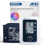 A&D Medical Blood Pressure Machine with Wide Range Upper Arm Cuff (22-42 cm/8.6-16.5 in Range) Home BP Monitor, One Click Operation with Easy To Read Precise Illuminated Readings