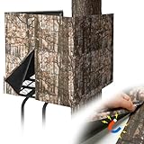 MADHOLLY Large 100" × 35.4" Tree Stand Blind with Magnetic Closure, More Silent- Tree Stand Cover for 2 Man Stand, Universal Camo Hunting Blind Tree Stand Accessories for Hunting Deer Turkey, Style 1