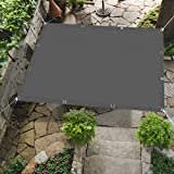 Sun Shade Sail for Garden 5 x 7 m Rectangle Waterproof Sun Protection Metal Eyelets Every 50 cm, Square Permeable Canopy for Activities Shade Sail, with Free Rope, Dark Grey