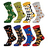 Moyel Mens Socks Funny Novelty Fun Funky Cute Crazy Dress Socks For Men Christmas Cotton Food Socks Cool Foodie Gifts For Men & Teen Boys, Pack