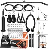 SERTT Weight Pulley System Gym, Pulley Pro Home Cable Pulley System gym for Lat Pull Down, Biceps Curl, Triceps, Shoulders, Back, Forearm Workout, DIY Weight Cable Pulley Attachments for Gym Equipment