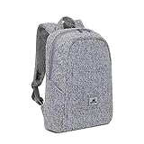 Rivacase Laptop Backpack up to 13.3 Inches - Daypack - Unisex - Water Resistant School Backpack - Fashion Notebook Backpack for Sports, Travel and Work, Light Grey, S