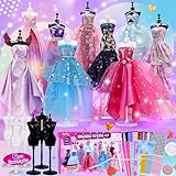 1000+Pcs Fashion Design Kit for Girls with 6 Mannequins - Sewing Kit for Kids Ages 6-12,Learning Craft Toys DIY Arts & Crafts for Girls Age 6, 7, 8, 9, 10-12, Gifts for Teen Girls