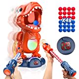 EagleStone Movable Dinosaur Shooting Toys Target Shooting Games w/ 2 Pump Guns, LED Score Record, 48 Foam Balls Target Toy