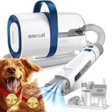 oneisall Dog Grooming Kit, Dog Grooming Clippers, Professional Pet Grooming Vacuum with 7 Pet Grooming Tools for Shedding Thick & Thin Dogs Cats Pet Hair