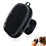 VWMYQ Silicone Face Scrubber Facial Cleansing Brush Silicone Face Wash Brush Manual Waterproof Cleansing Skin Care Face Brushes for Cleansing and Exfoliating (Black)