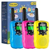 SANJOIN Walkie Talkies for Kids Adults Toys for Boys Girls, 3 Miles Walkie Talkies to Camping, Outdoor Toys 2 Way Radios Birthday Gifts for 3 4 5 7 Year Old Boy Girl Gifts for Boys Girls Toys(3 Pack)