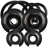 Range Kleen P1056RGE8 Drip Pan & Trim Ring Porcelain, Black 2 6" and 2 8"