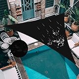 Husawka Sun Shade Sail Waterproof, Shade Sails Triangle 16'x 16'x 16' Canopy,95% UV Blocker for Outdoor Patio and Garden in Black