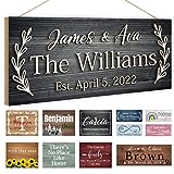 Custom Wood Sign for Home Decor, Hanging Wooden Name Sign Personalized Rustic Plaque Board for Wedding, Customized Signs Plank Decoration Gifts for Wall Art Family Farmhouse Kitchen, Rectangle