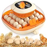 Chickcozy 25 Egg Incubator for Hatching Chicks, Automatic Turning with Thermometer Seat and Humidity Control, Egg Candler, 360° View with Clear Window, Incubators for Chicken Eggs