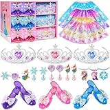 Princess Dress Up for Girls - Dress Up Clothes for Girls with Princess Shoes, Princess Toys Sets Gifts for 4-6 Years Old