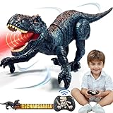 Sunrad Remote Control Dinosaur Toys for Kids 3-5 4-7 8-12 Year Old, Electronic RC Robot Dinosaur with Spray & Light & Roar, Realistic Walking T-Rex Toys Birthday Gifts for Boys Girls