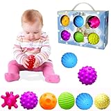 ROHSCE Textured Ball Set Baby, Sensory Balls Kids, Baby Squeeze Balls, Soft Balls Toddler Set of 6 Packs with BB Sounds for Babies Toddlers Children Boys Girls 6+ Months