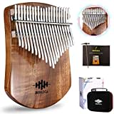 MOOZICA 21 Keys Solid Koa Kalimba Thumb Piano, Solid Wood Flat-board Professional Kalimba with Learning Instruction and High Performance Carrying Case Marimba (K21KS)