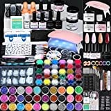 Morovan Acrylic Nail Kit with Everything - Nail Supplies Gel Nail Polish Kit with UV Light 6W Glitter UV Gel Acrylic Powder Nail Extension Kit Acrylic Nails Extension Nail for Beginners