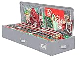 Wrapping Paper Storage Container – Fits up to 27 Rolls 1 3/8” Diam. - Underbed Gift Wrap Organizer Bags, Wrapping Paper Rolls, Ribbon, and Bows - Under Bed- Durable Material 600D - Up to 40” Rolls