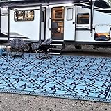 TIPHOPE RV Outdoor Rugs Reversible Mats 9x12FT Waterproof Camping Outdoor Mats with Carrying Bag Foldable RV Outdoor Mat Large Floor Rug RV Patio Mat for Outdoor,Camping,Patio,Deck-2 Year Warranty