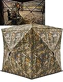 TIDEWE Hunting Blind See Through with Carrying Bag, 2-3 Person Pop Up Ground Blinds 270 Degree, Portable Sturdy Hunting Tent for Deer & Turkey Hunting (Camouflage)