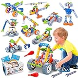 10 in 1 STEM Toys for 4 5 6 7 8 Year Old Boy, Building Toys for Kids Ages 4-5-6-7-8, Educational Stem Construction Toys Set Creative Learning Resources Games for Boy Girls Kids Birthday Gift Present