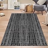 Fixseed Entryway Rug Washable Area Rug 3x5 ft Black Rugs with Non Slip Pad, Front Porch Runner Rug Indoor Outdoor Rug for Patio Farmhouse Living Room Dining Room Bath Kitchen Decor Mat Carpet