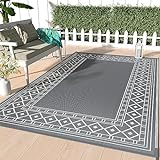 GENIMO Outdoor Rug for Patio, Reversible Plastic Waterproof RV Rugs, Clearance Large Mat, Porch, Camping, Picnic, Deck, Camper, Balcony