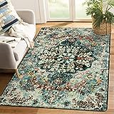 Lahome Green Washable 4x6 Area Rugs for Living Room, Boho Large Rugs for Bedrooms Aesthetic, Floral Medallion Dining Room Rug Non Slip Indoor Carpet for Home Office Kitchen Rug (Teal/Multi, 4 x 6)