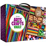 Arts and Craft Kit Vault - 1000+ Piece Crafts Kit Library in a Box for Kids Ages 8 9 10 11 & 12 Year Old Girls & Boys - Crafting Supplies Set Kits - Gift Ideas for Preschool Kids Project Activity